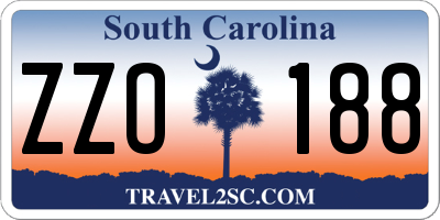 SC license plate ZZO188
