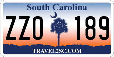 SC license plate ZZO189