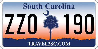 SC license plate ZZO190