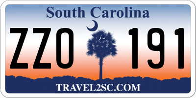 SC license plate ZZO191