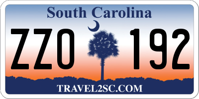 SC license plate ZZO192
