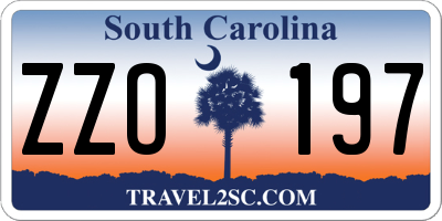 SC license plate ZZO197