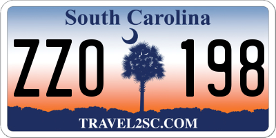 SC license plate ZZO198