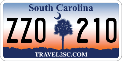 SC license plate ZZO210