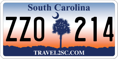 SC license plate ZZO214