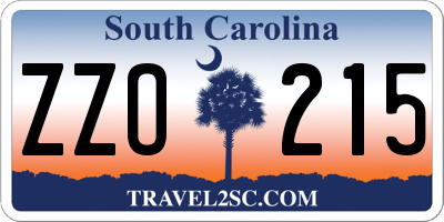 SC license plate ZZO215