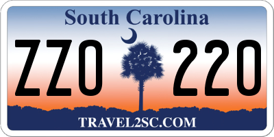 SC license plate ZZO220