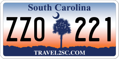 SC license plate ZZO221