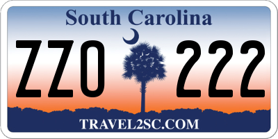 SC license plate ZZO222