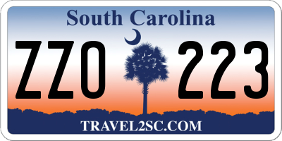 SC license plate ZZO223