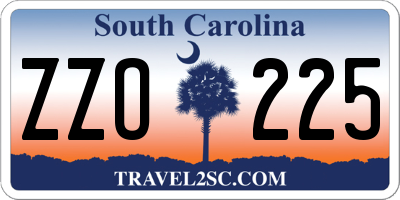 SC license plate ZZO225