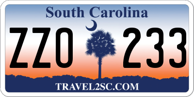 SC license plate ZZO233