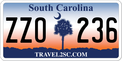 SC license plate ZZO236