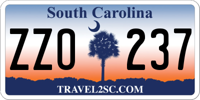 SC license plate ZZO237