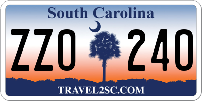 SC license plate ZZO240