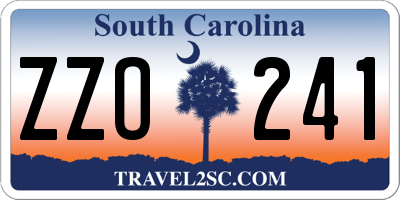 SC license plate ZZO241
