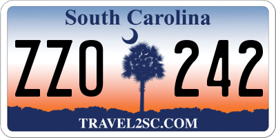 SC license plate ZZO242