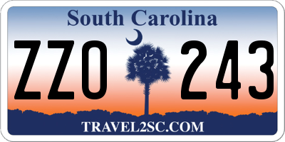 SC license plate ZZO243