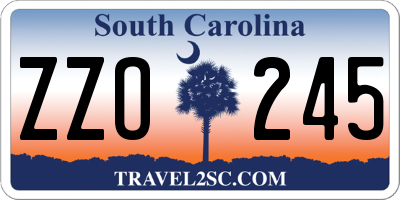 SC license plate ZZO245
