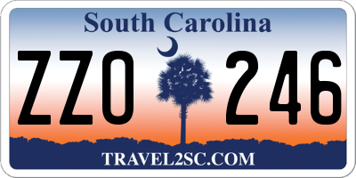 SC license plate ZZO246