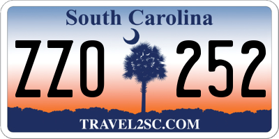 SC license plate ZZO252