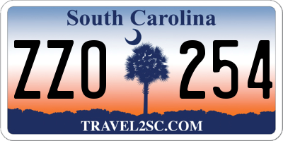 SC license plate ZZO254
