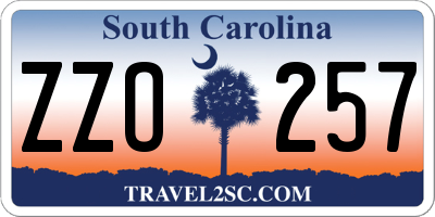 SC license plate ZZO257