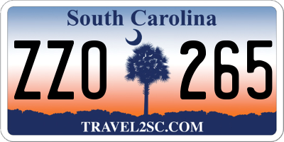 SC license plate ZZO265