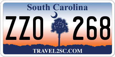 SC license plate ZZO268