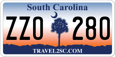 SC license plate ZZO280