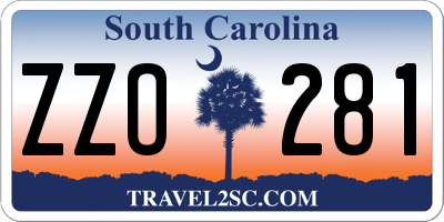 SC license plate ZZO281