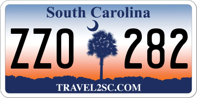 SC license plate ZZO282
