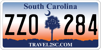 SC license plate ZZO284