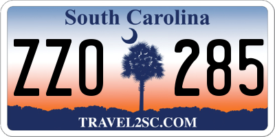 SC license plate ZZO285