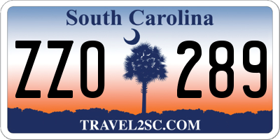 SC license plate ZZO289