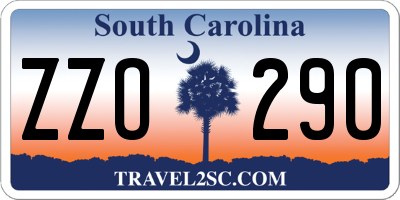 SC license plate ZZO290