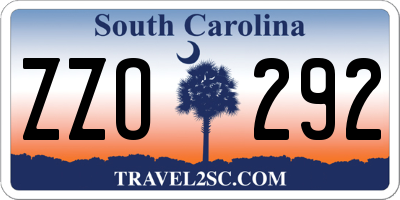 SC license plate ZZO292