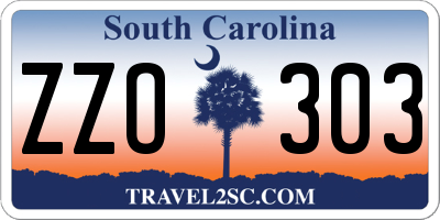 SC license plate ZZO303
