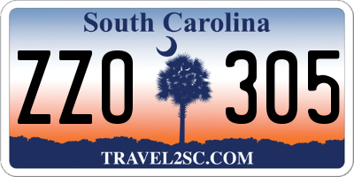 SC license plate ZZO305