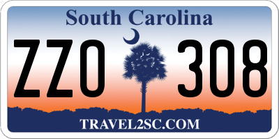 SC license plate ZZO308