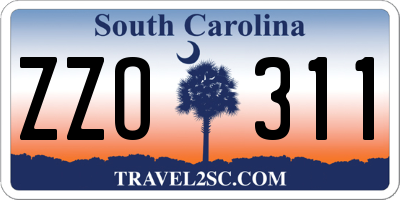 SC license plate ZZO311