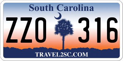 SC license plate ZZO316