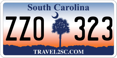 SC license plate ZZO323