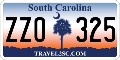 SC license plate ZZO325