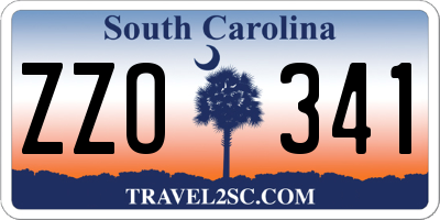SC license plate ZZO341
