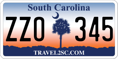 SC license plate ZZO345