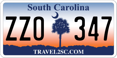 SC license plate ZZO347