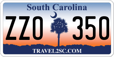 SC license plate ZZO350