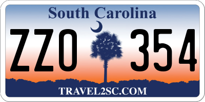 SC license plate ZZO354