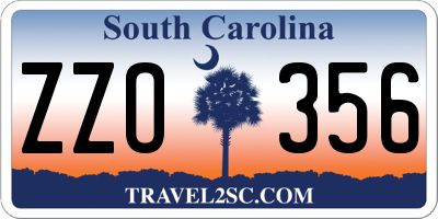 SC license plate ZZO356